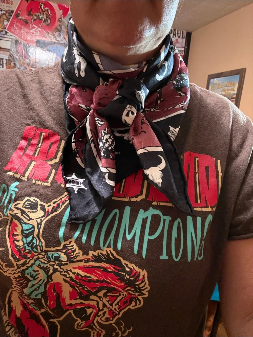 Western Rodeo Print silk wild rag